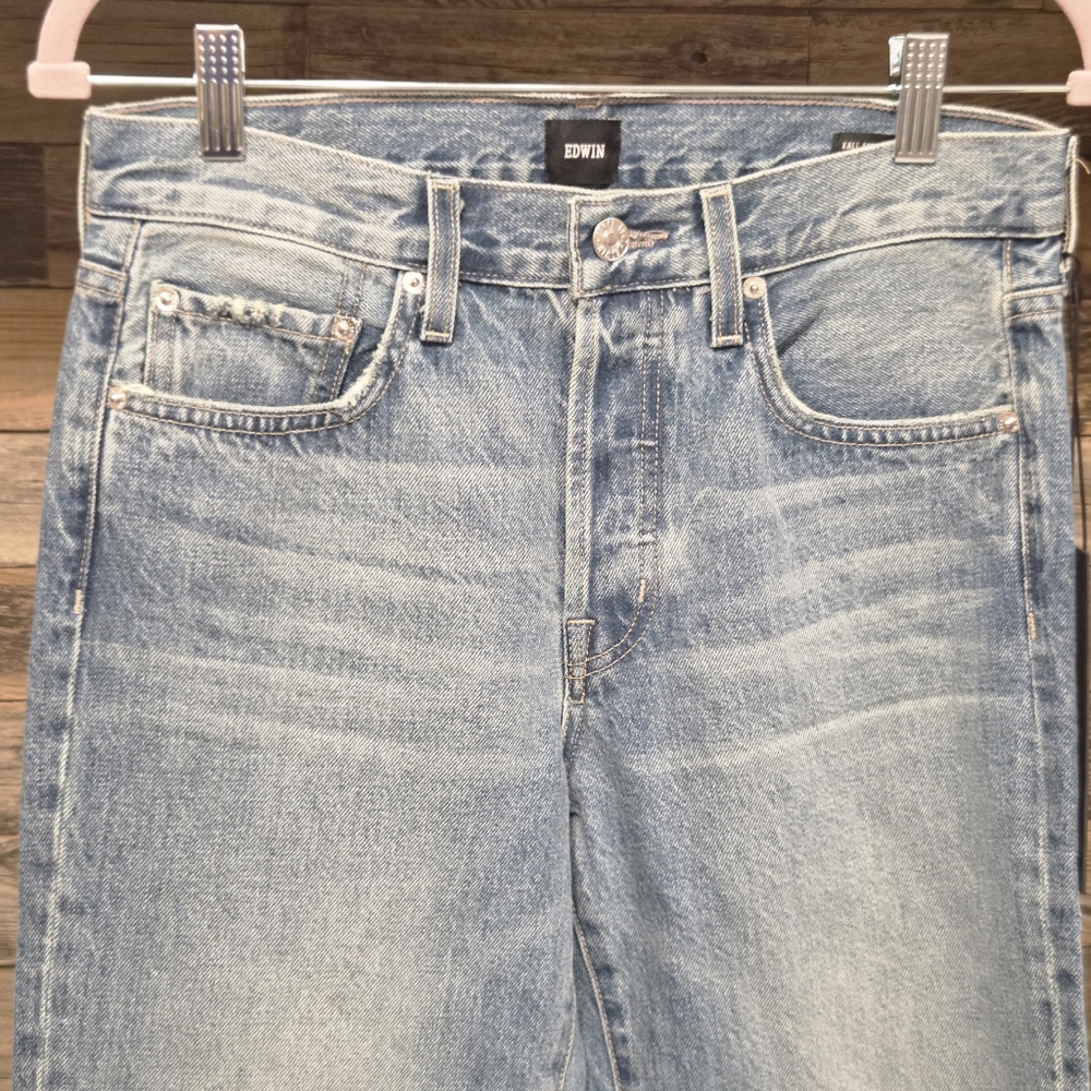 Edwin Kali Ankle Vintage Straight Leg Jeans- In The Color Ariel - Picture 9 of 13
